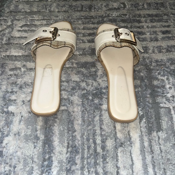 Stylish Beige and Snake Print Slide Sandals - Picture 3 of 3